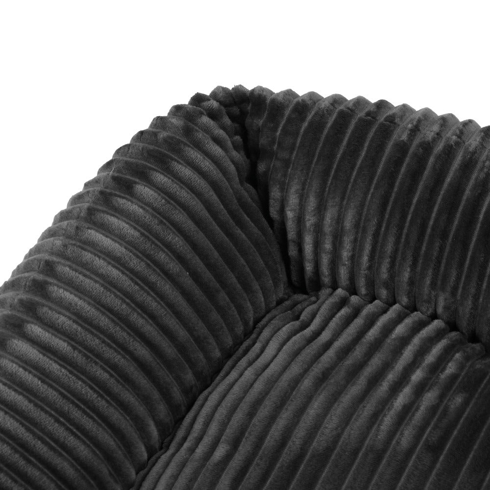 Ascher Plush Corduroy Square Pet Nest Bed - Dark Grey - Image 11