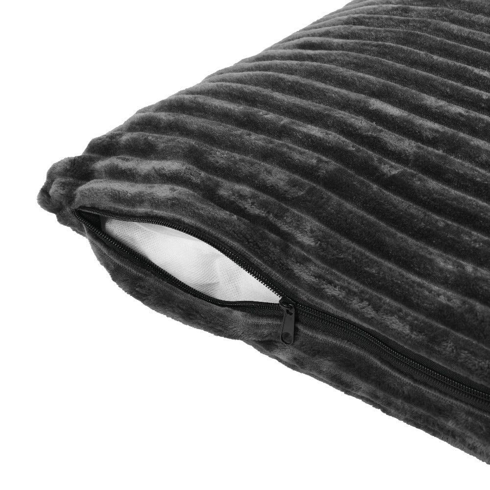 Ascher Plush Corduroy Square Pet Nest Bed - Dark Grey - Image 12