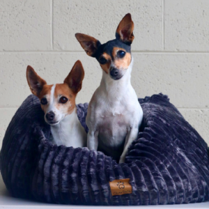 Alternative view of Ascher Plush Corduroy Square Pet Nest Bed - Dark Grey