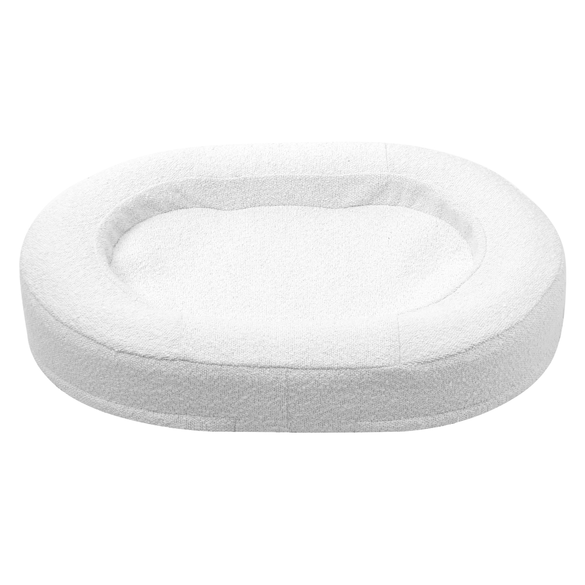 Marlo Orthopedic Bolster Boucle Dog Bed White - Image 3
