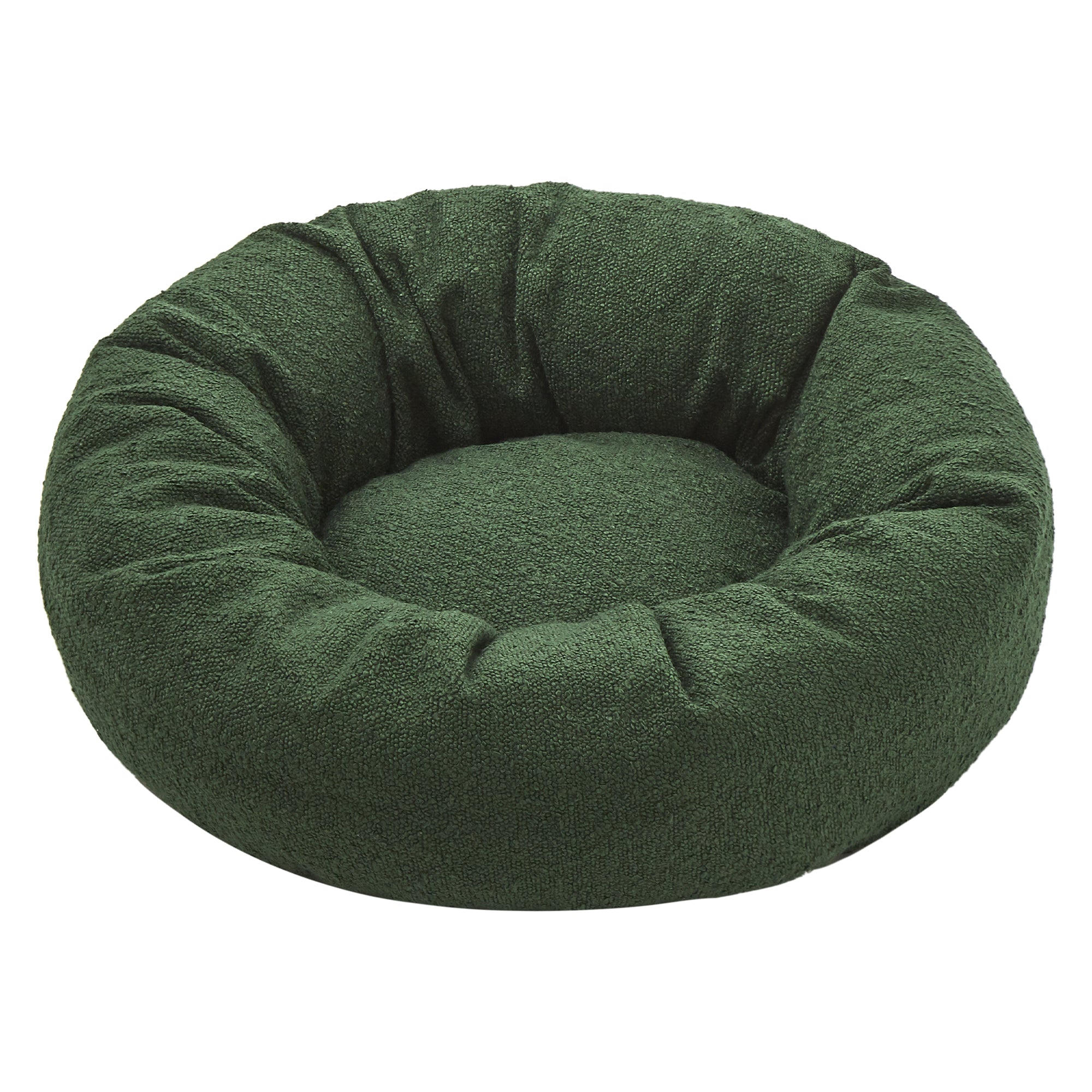 Miri Round Calming Boucle Dog Bed Olive - Image 2