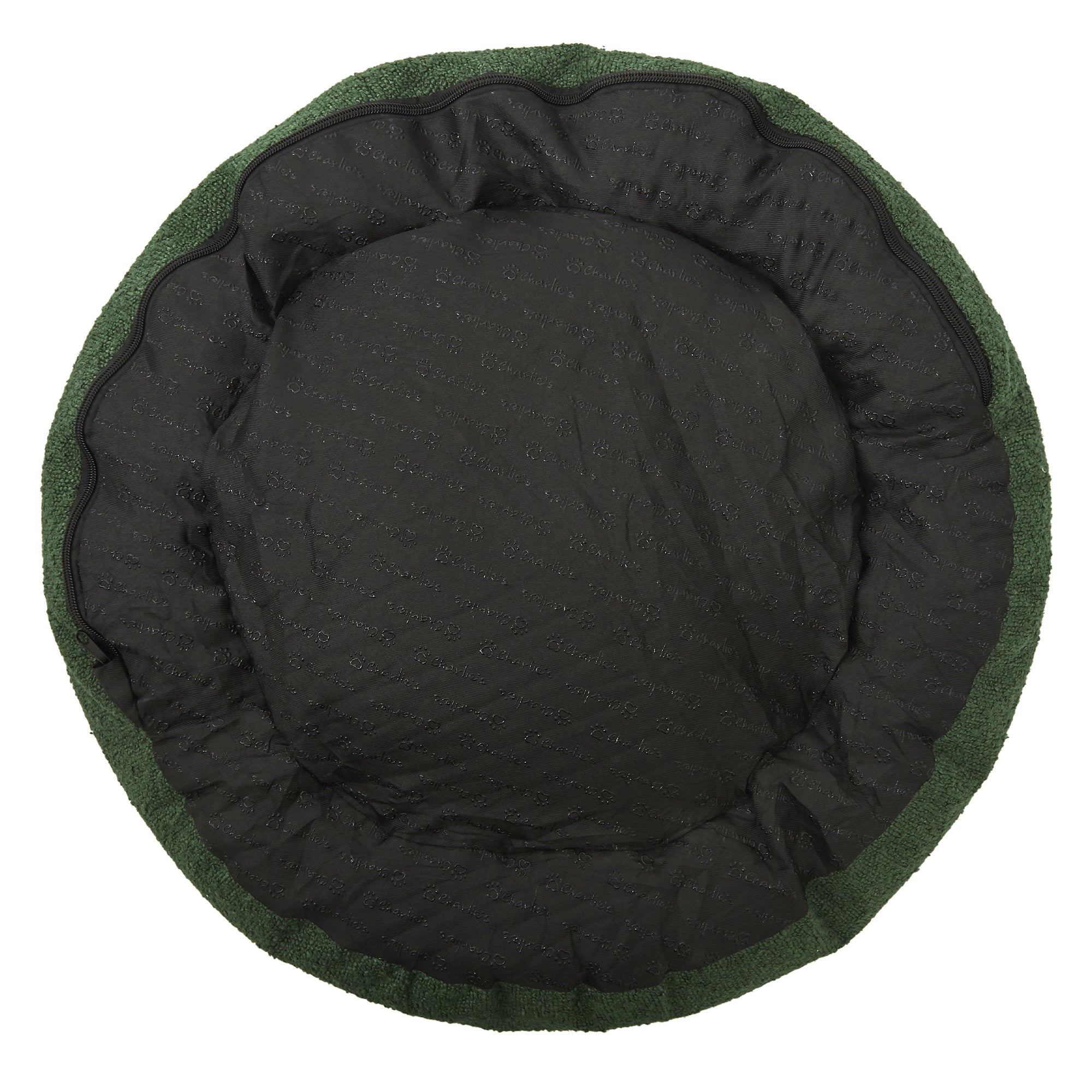 Miri Round Calming Boucle Dog Bed Olive - Image 5