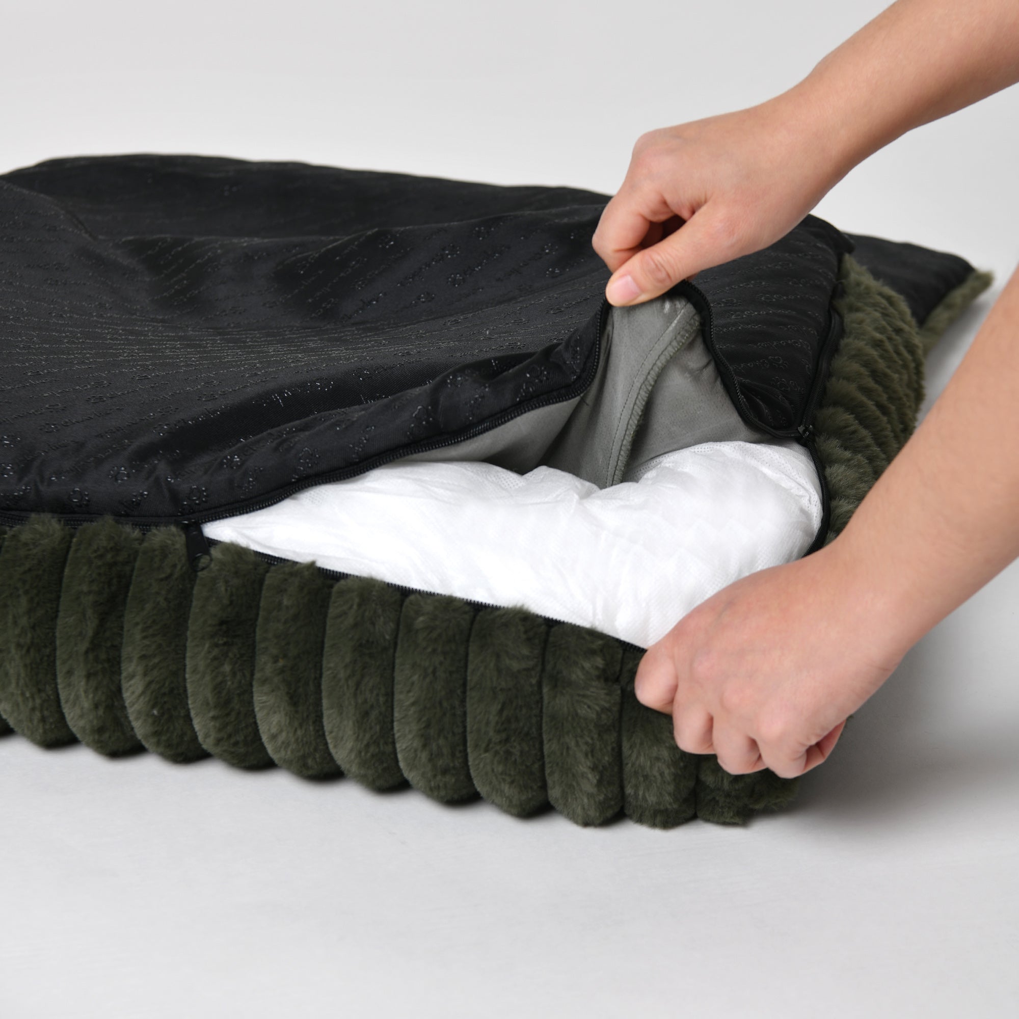 Cloud Bolster Sofa Protector Dog Bed Olive - Image 6